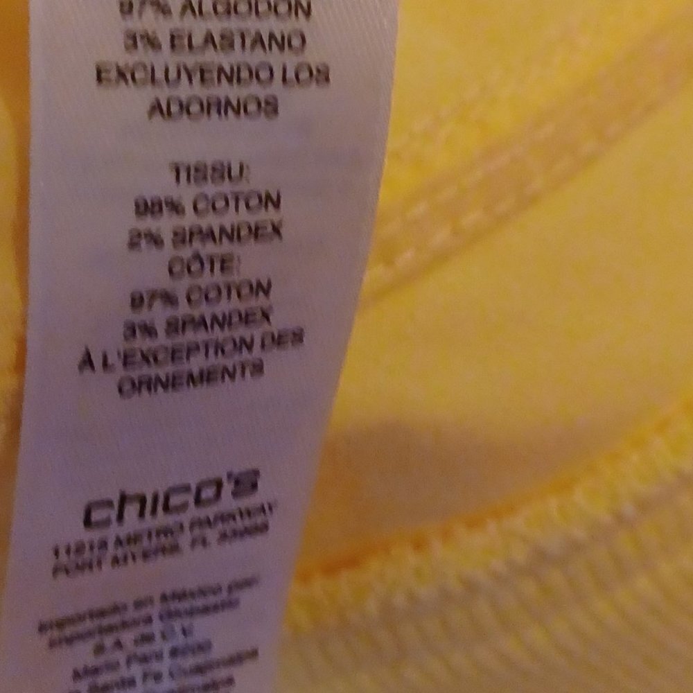 CHICO'S BRIGHT YELLOW JACKET SIZE 2 LIKE NEW - Picture 10 of 11